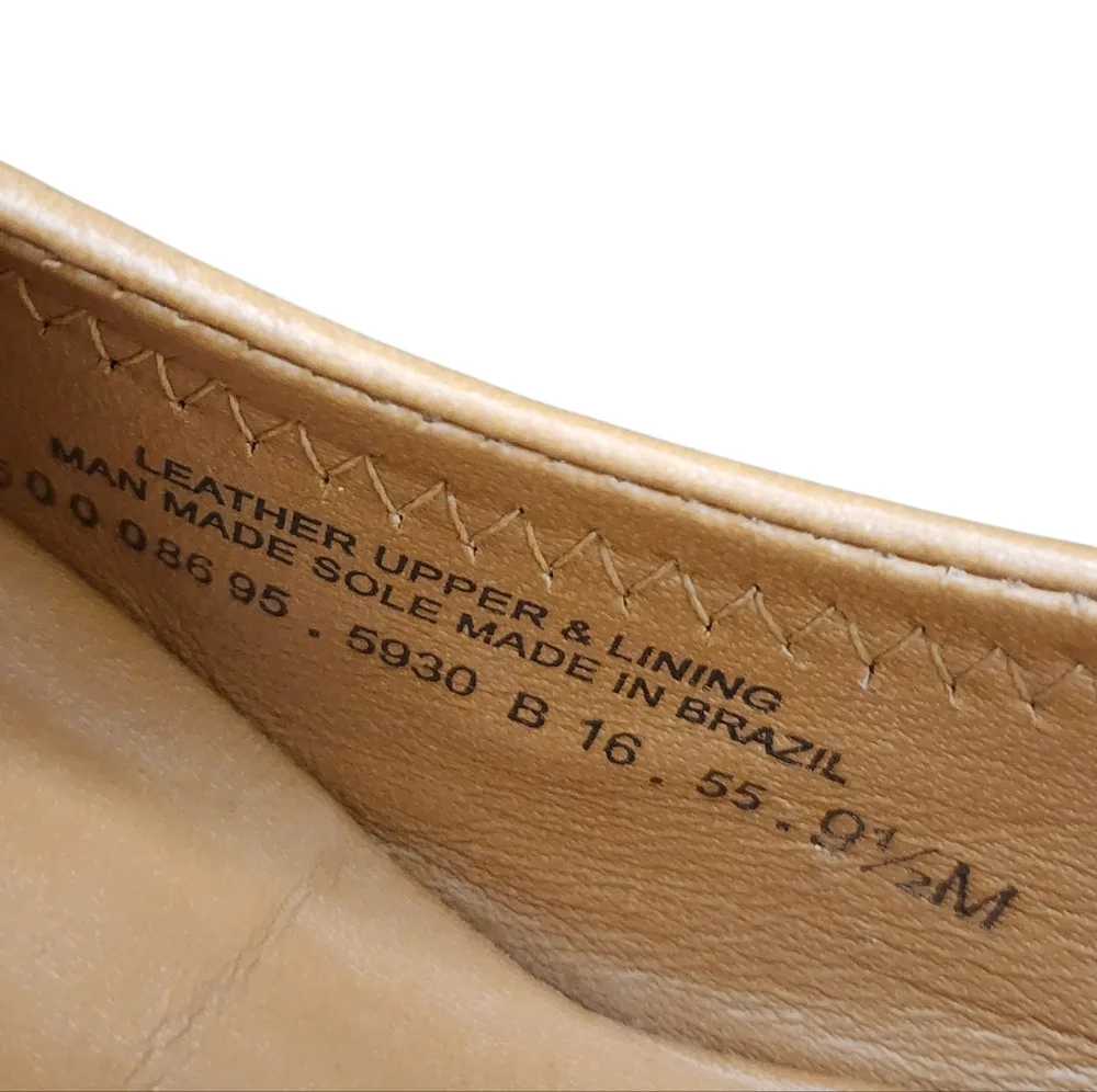 Tory Burch Sally Wedge Pumps - Tan Leather, Size 9.5M